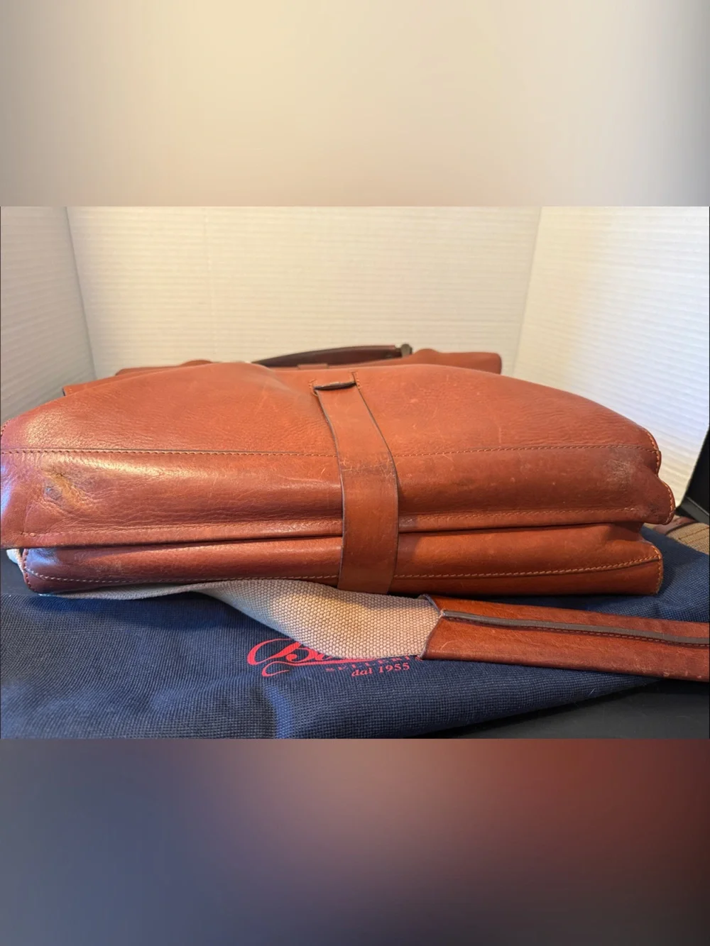 Boldrini Tan Leather Messenger Bag for Men